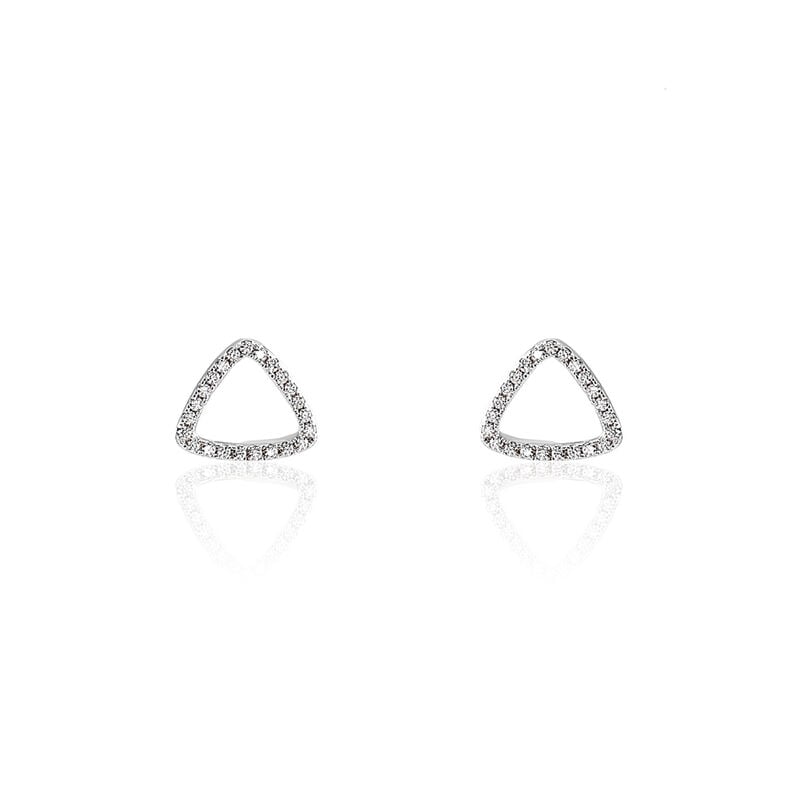Boucles D'oreilles Puces Minna Or Blanc Oxyde De Zirconium - Spannringe Damen | OROVIVO