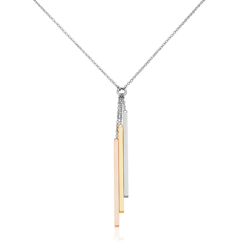 Damen Halskette Edelstahl Tricolor Amber - Halsketten Damen | OROVIVO