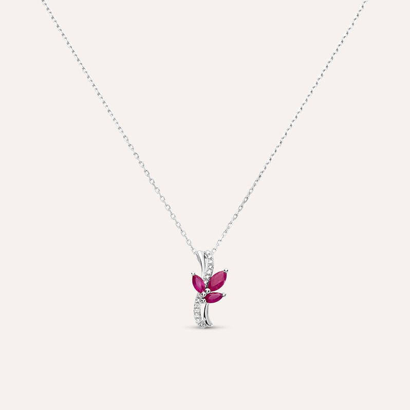 Collana Charlotte Oro Bianco Rubino - Spannringe Damen | OROVIVO