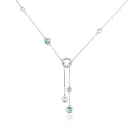 Damen Collier Silber 925 Glasstein rhodiniert - Ketten mit Stein Damen | OROVIVO