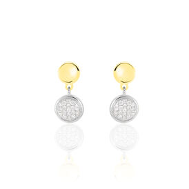 Damen Ohrstecker Lang Gold 375 Bicolor Diamanten - Ohrstecker lang Damen | OROVIVO