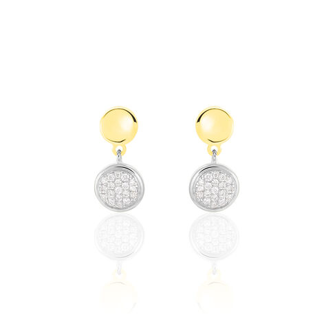 Damen Ohrstecker Lang Gold 375 Bicolor Diamanten - Ohrringe mit Stein Damen | OROVIVO