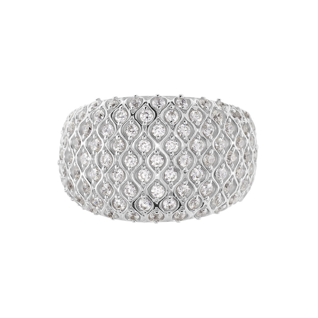 PAVINA Damen Ring Silber Silber 925 Zirkonia Wei&szlig; 0,17 ct B 4,3 mm