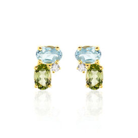 Damen Ohrstecker Gold 375 Peridot Zirkonia Topas - Ohrstecker Damen | OROVIVO