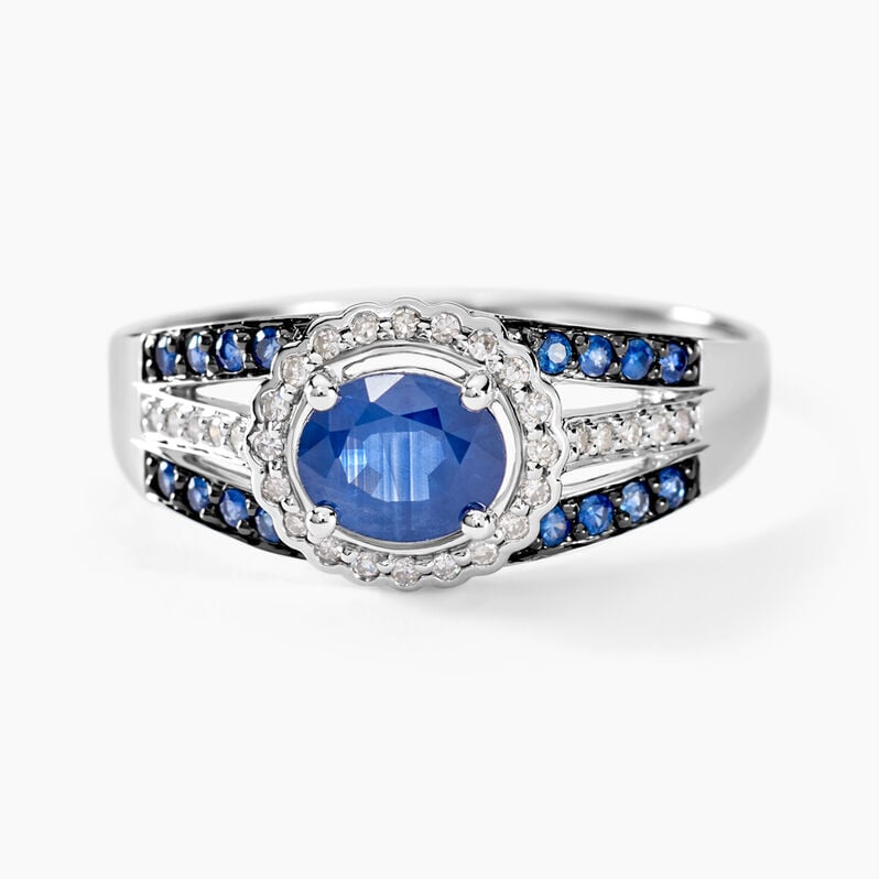 Bague Taliya Or Blanc Saphir Diamant - Spannringe Damen | OROVIVO