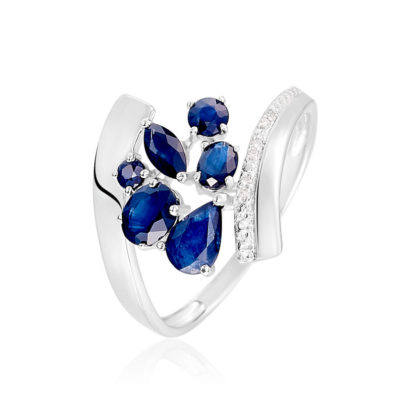 Bague Floraison Or Blanc Saphir - Spannringe Damen | OROVIVO