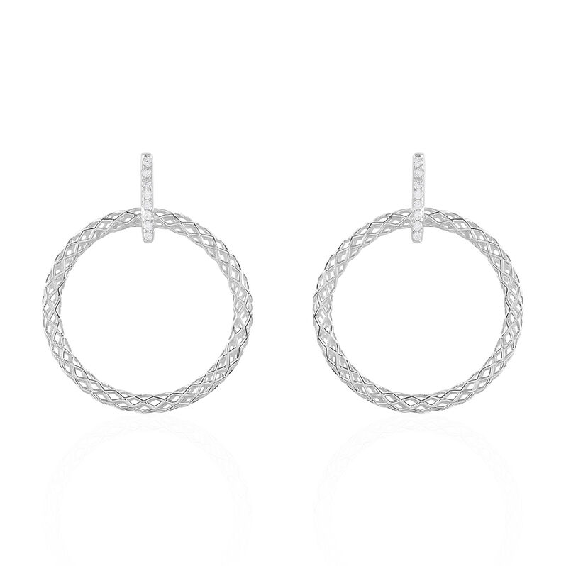 Boucles D'oreilles Argent Sowa Pendantes Cercles Oxydes - Spannringe Damen | OROVIVO
