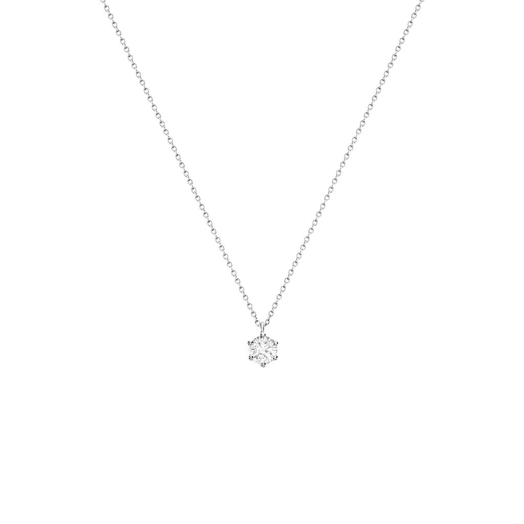 Sonate Damen Collier Weißgold 585 (14 Karat) Synthetischer Diamant Weiß 0,52 ct - Halsketten Damen | OROVIVO