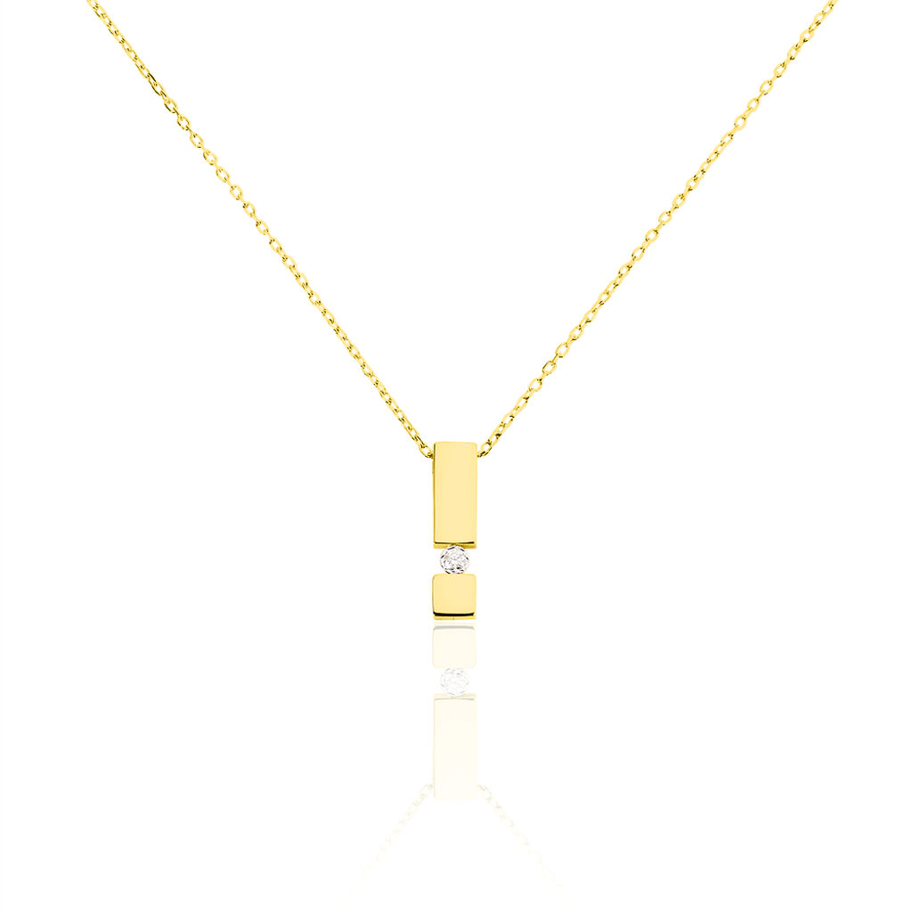 GRANADA Damen Collier Gold 375 (9 Karat) Diamant Wei&szlig; 0,04 ct Barren