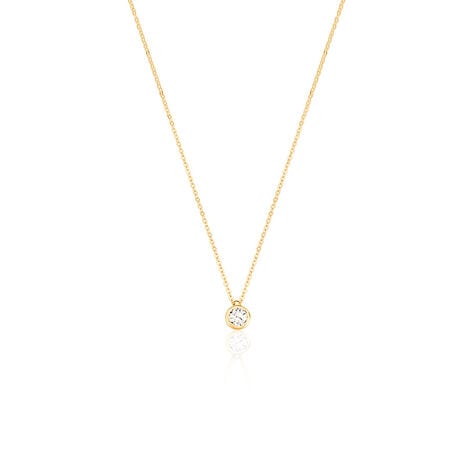 MOANA Damen Collier Gold 585 (14 Karat) Synthetischer Diamant Weiß 0,25 ct