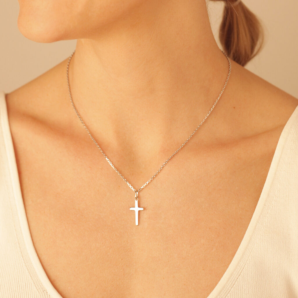 Kreuz Anhänger Silber 925 rhodiniert Barbara - Schmuckanhänger Unisex | OROVIVO