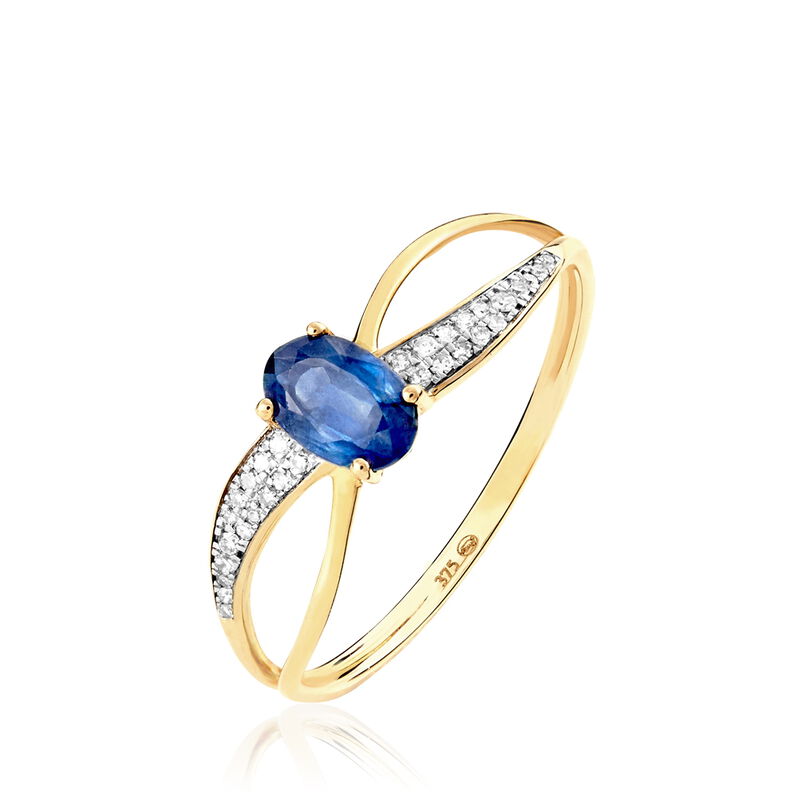 Bague Zorica Or Jaune Saphir Et Diamant - Spannringe Damen | OROVIVO