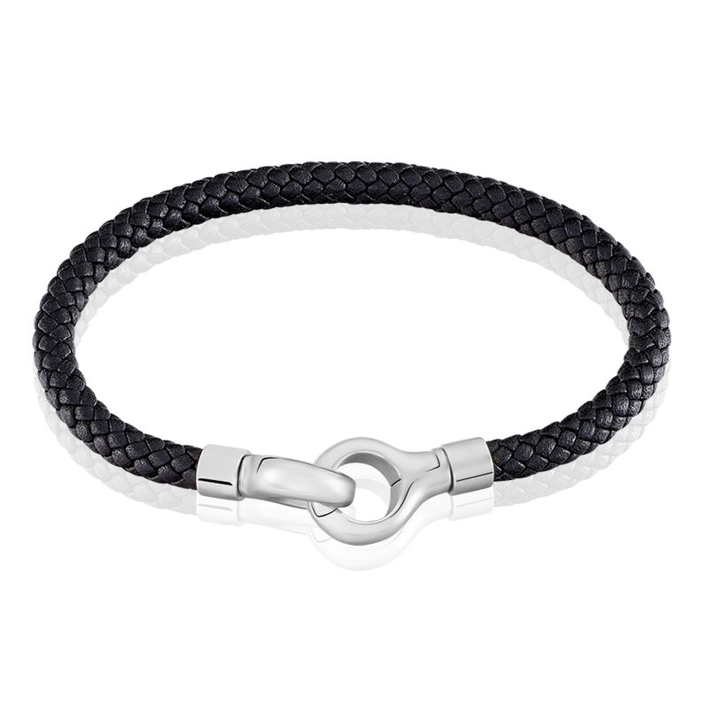 Herren Lederarmband Edelstahl Schwarz - Armbänder Herren | OROVIVO