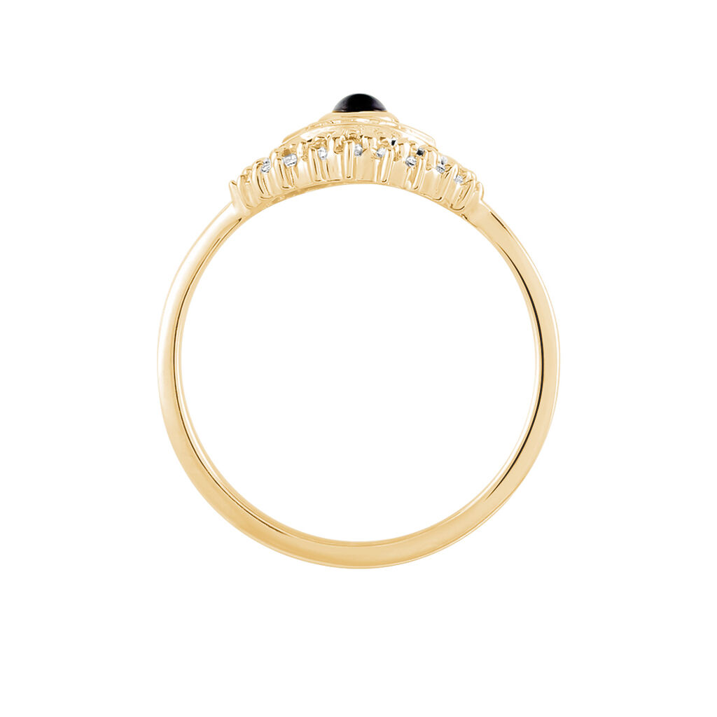Bague Plaque Or Asterina Ronde œil Oxydes - Spannringe Damen | OROVIVO