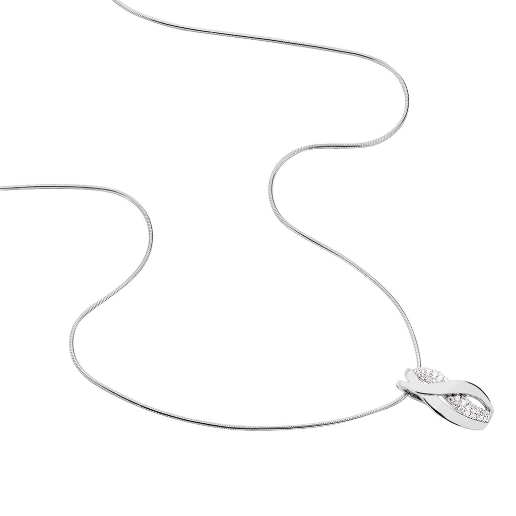 Damen Halskette Silber 925 Zirkonia Malina