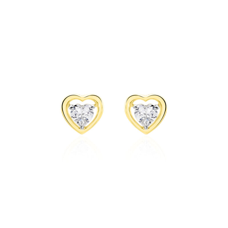 Boucles D'oreilles Or Jaune Anastasy Formes Cœur - Spannringe Damen | OROVIVO