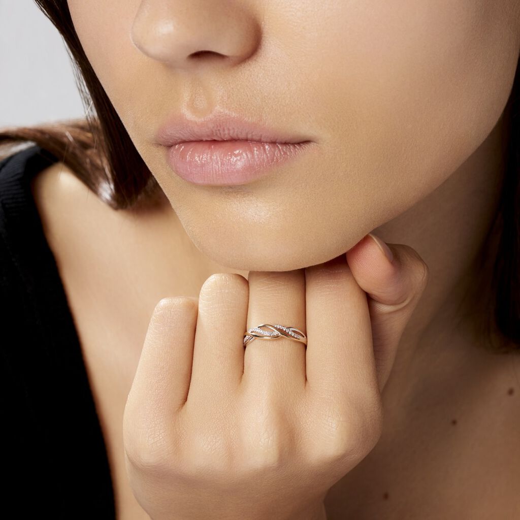 Bague Romane Or Jaune Diamant - Spannringe Damen | OROVIVO