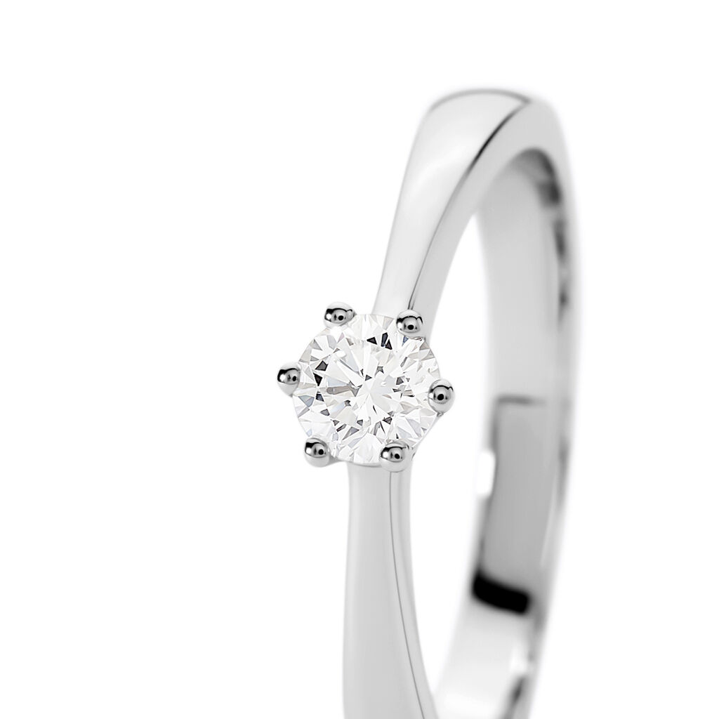 AMARUNE Damen Ring Platin Wei&szlig; 600 Diamant Wei&szlig; 0,25 ct