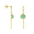 GREENY Damen Ohrringe Lang Silber vergoldet 925 Glas Grün Kreis