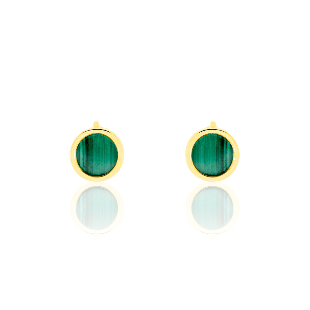 Damen Ohrstecker Gold 375 Malachit  - Ohrstecker Damen | OROVIVO
