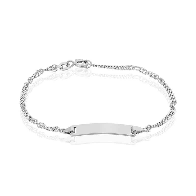 SINGAPUR S ID Damen ID Armband Silber 925 Rechteckig - Armb&auml;nder mit Gravur Damen | OROVIVO