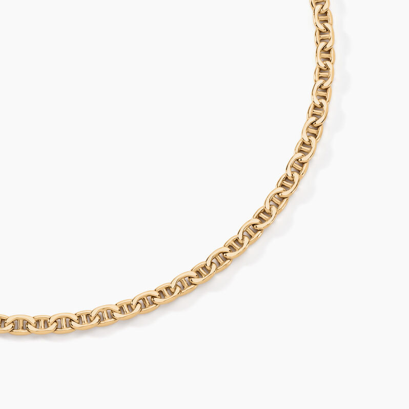 Collier Capucin Or Jaune Maille Marine Plate - Spannringe Herren | OROVIVO