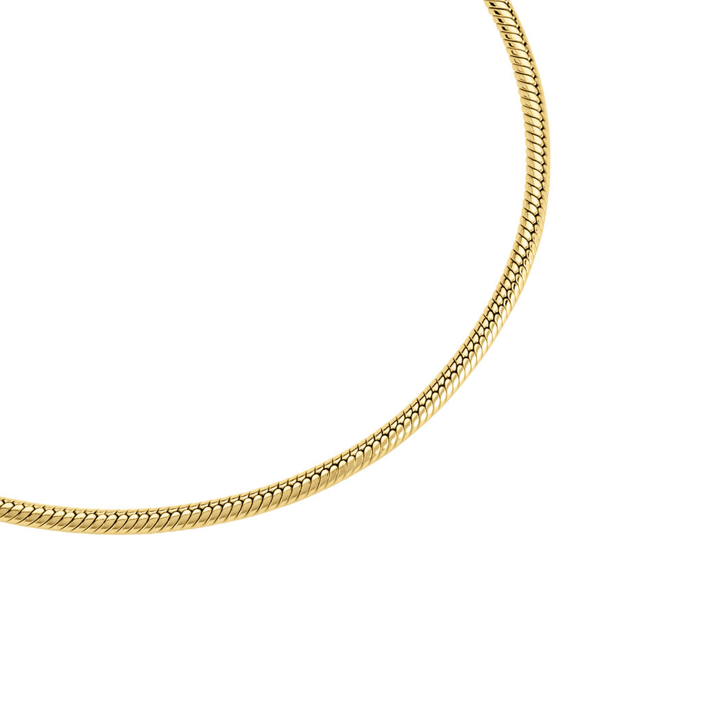 LEANDRA Damen Collier Silber vergoldet 925 B 3 mm