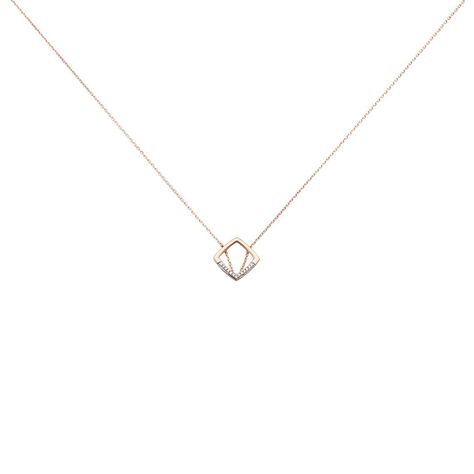 Damen Collier Rosegold 375 Diamant 0,03ct Würfel Squari 0,65mm - Halsketten Damen | OROVIVO