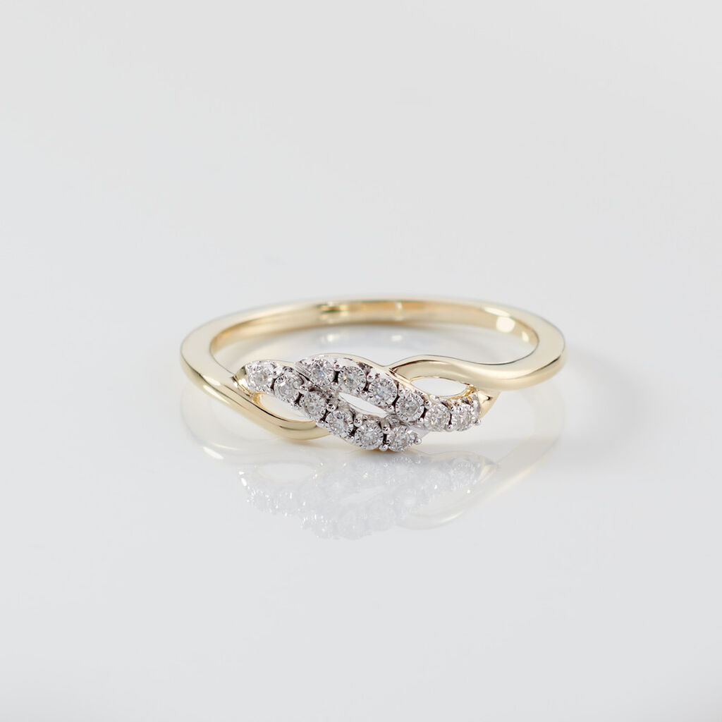 THEKLA Damen Ring Gold 375 (9 Karat) Diamant Wei&szlig; 0,04 ct