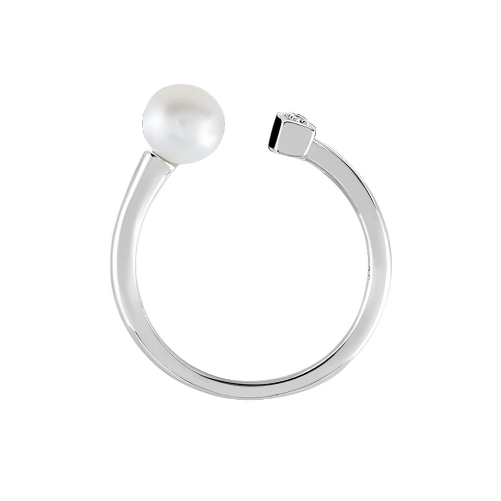 ARIELLE 2 Damen Ring Silber 925 Zirkonia Wei&szlig; Barren