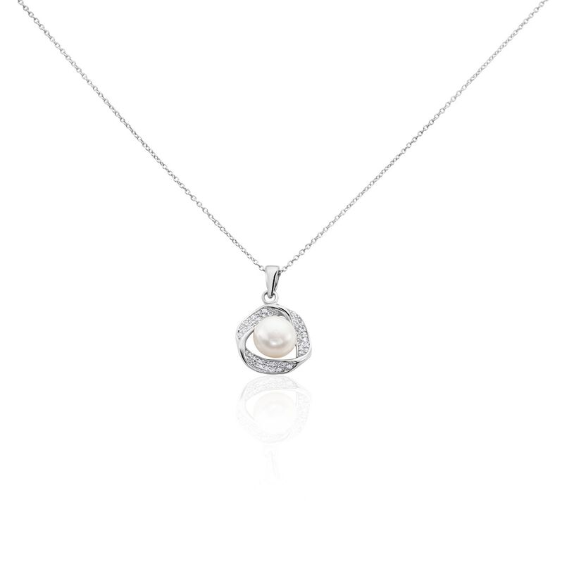 Collier Argent Rhodié Roula Perle De Culture Oxydes De Zirconium - Spannringe Damen | OROVIVO
