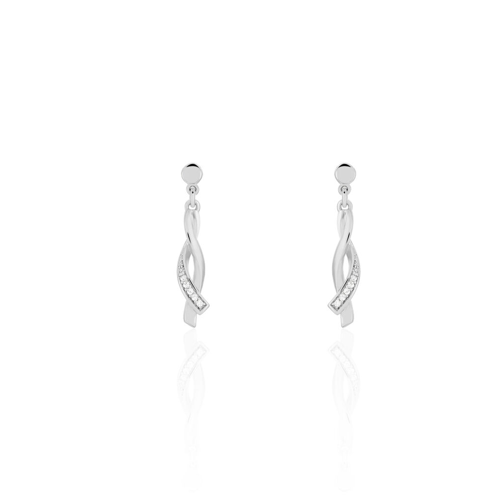 Damen Ohrstecker Lang Silber 925 Zirkonia  - Ohrringe mit Stein Damen | OROVIVO