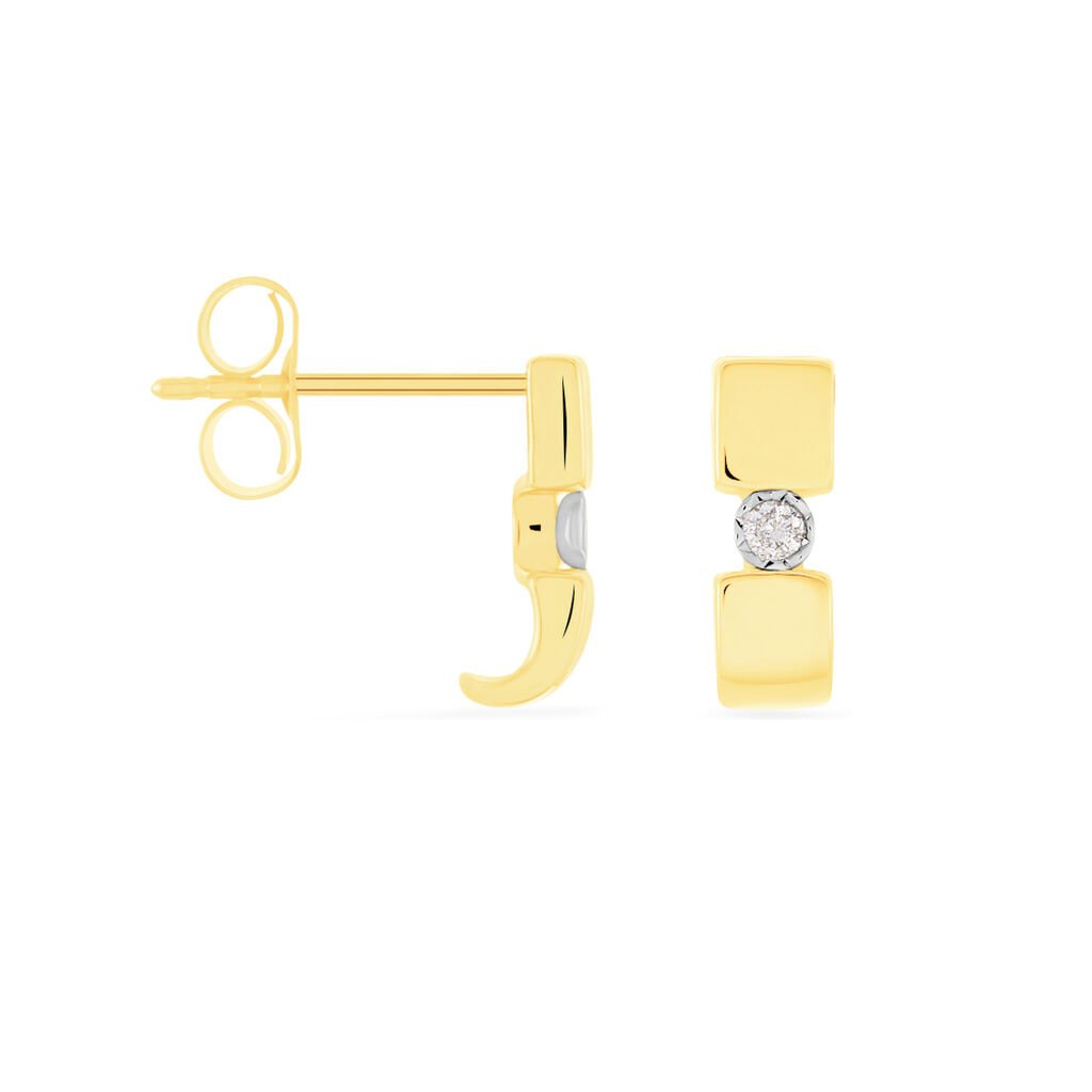 Damen Ohrstecker Gold 375 Diamant 0,04ct Barren Granada  - Ohrstecker Damen | OROVIVO