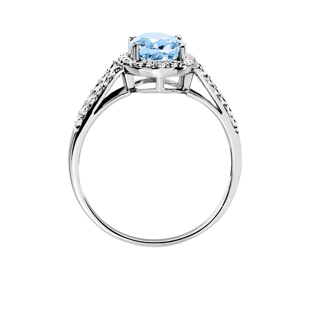 Bague Carme Or Blanc Topaze Et Oxyde De Zirconium - Spannringe Damen | OROVIVO