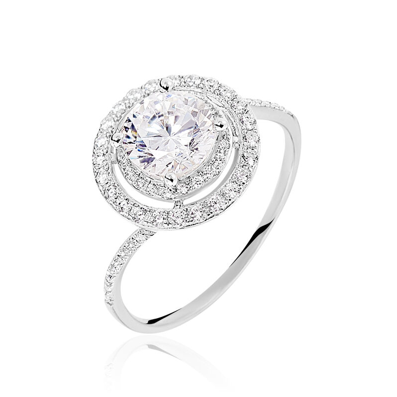 Bague Solitaire Christele Or Blanc Oxyde De Zirconium - Spannringe Damen | OROVIVO