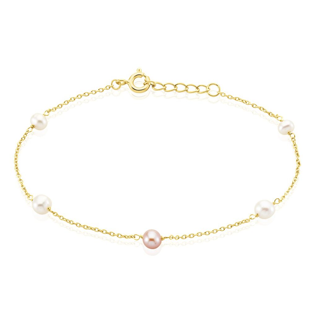 Damen Armband Silber vergoldet 925 Zuchtperle Weiß Perla 21cm - Armbänder Damen | OROVIVO