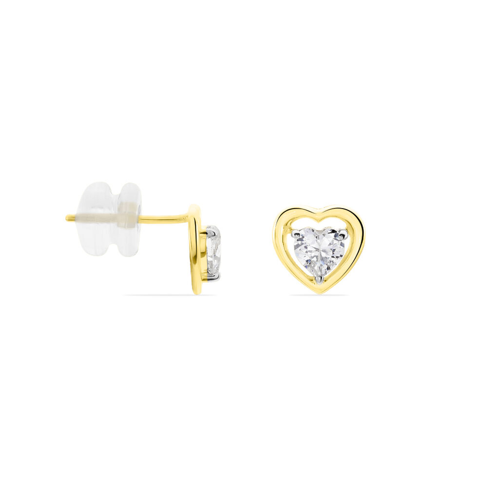 Boucles D'oreilles Or Jaune Anastasy Formes Cœur - Spannringe Damen | OROVIVO