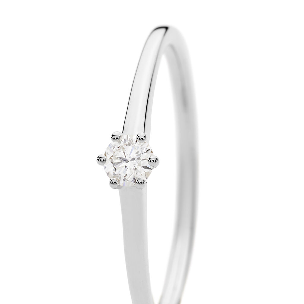 Damen Ring Weißgold 585 Rund Weiß Monopoli - Verlobungsringe Damen | OROVIVO