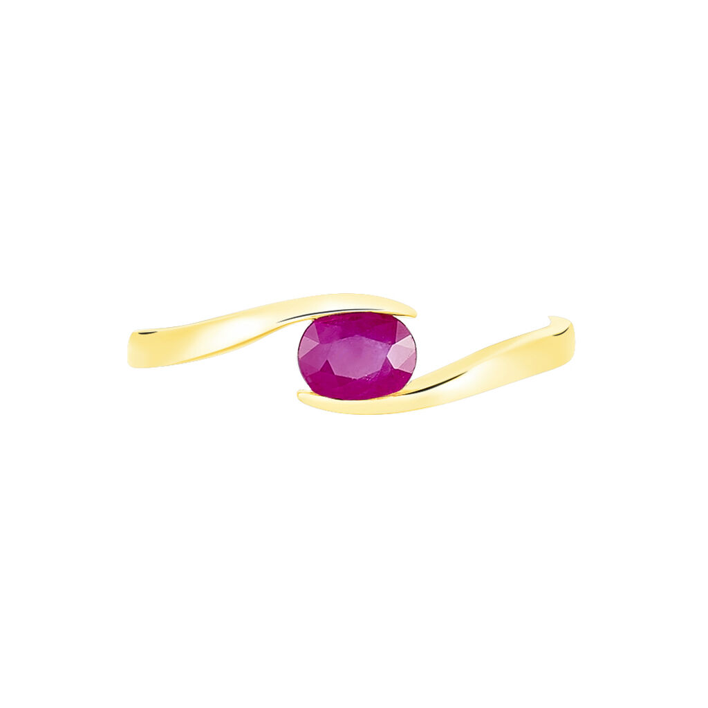 Bague Or Jaune  Camilia Rubis - Spannringe Damen | OROVIVO