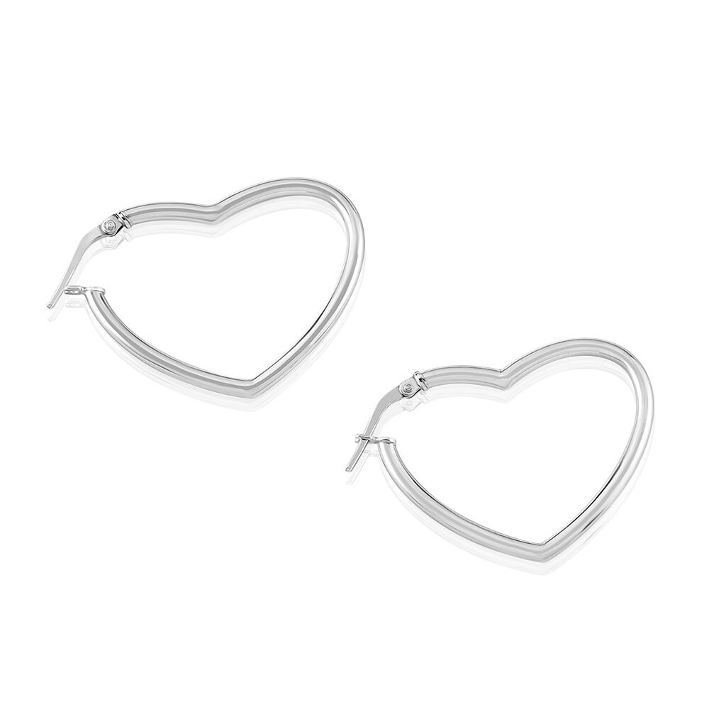 WHITLEY Damen Creolen Silber Silber 925 Herz, Creolen ohne Stein