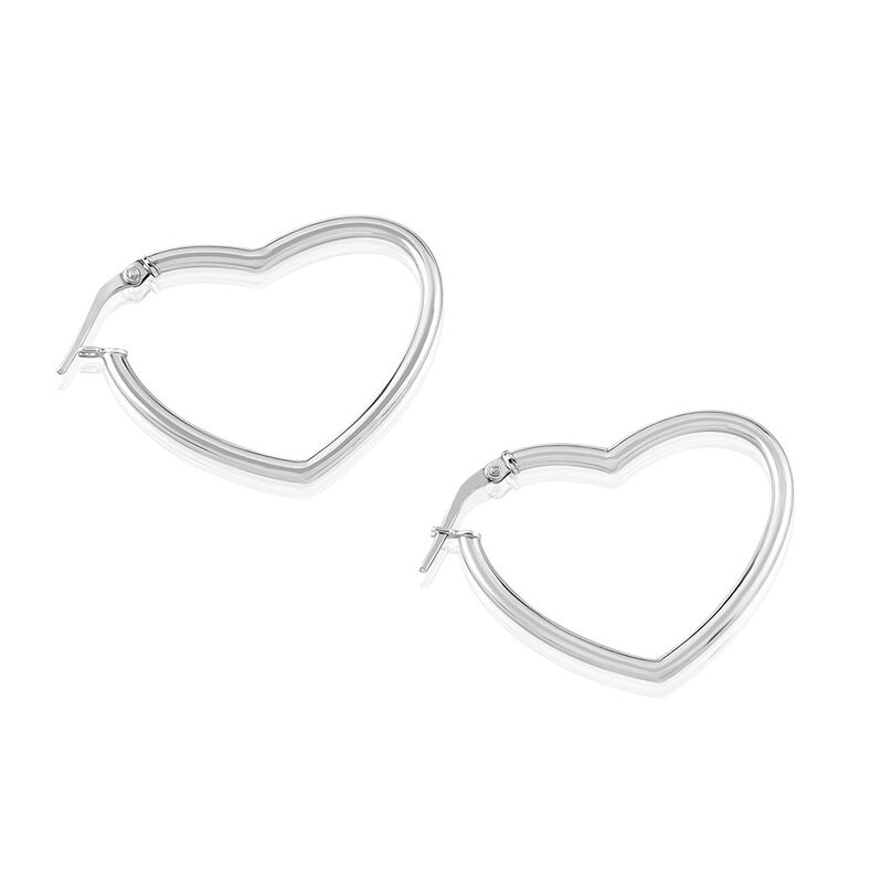 WHITLEY Damen Creolen Silber Silber 925 Herz - Creolen Damen | OROVIVO