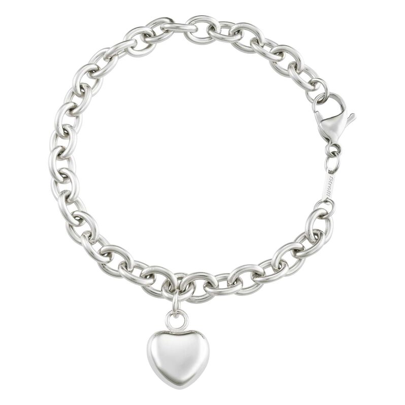 Bracciale charm cuore in acciaio - Spannringe Damen | OROVIVO