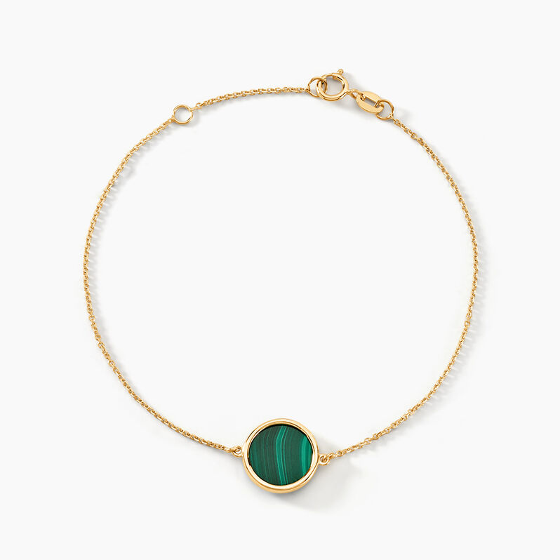 Bracelet Or Jaune Florica Malachite - Spannringe Damen | OROVIVO