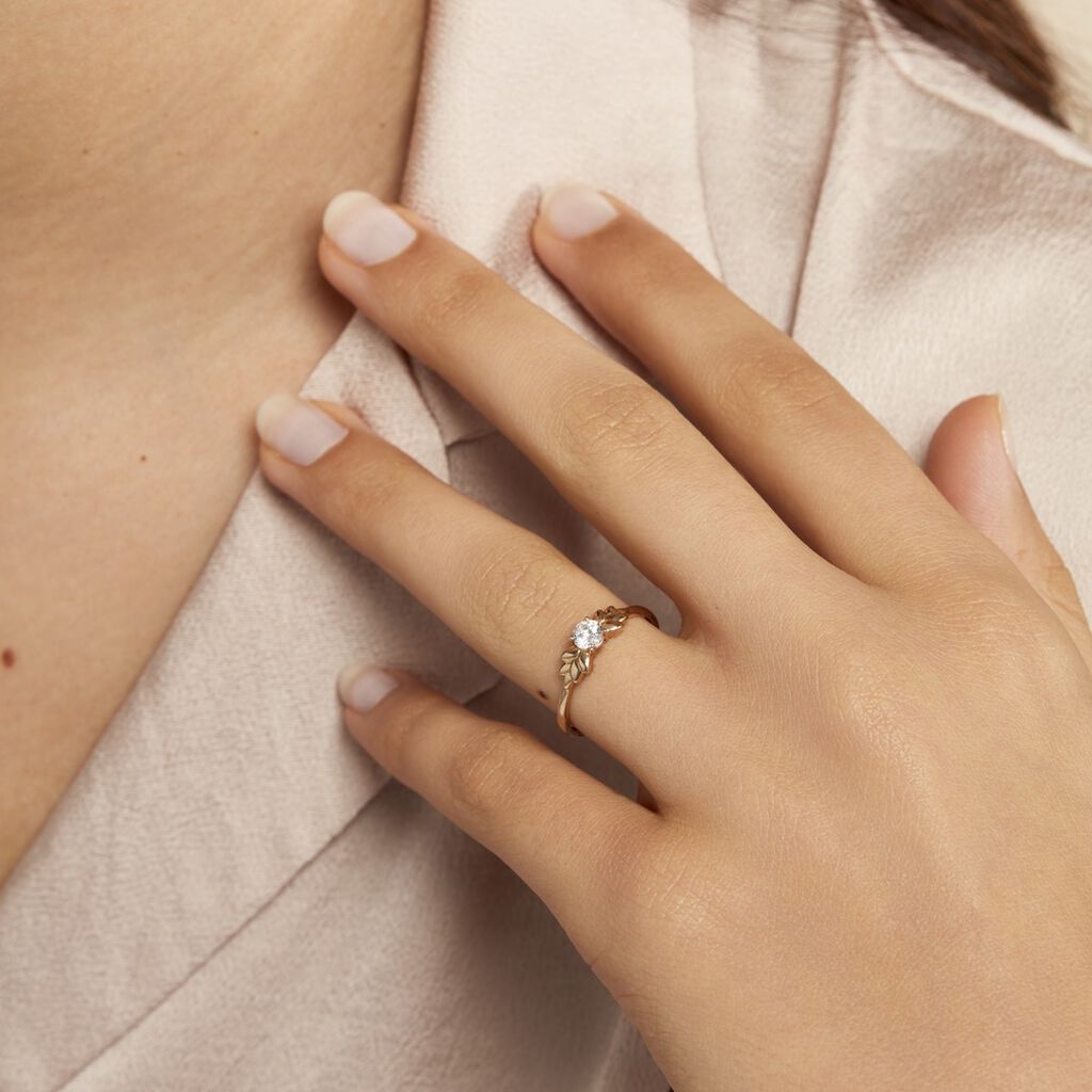 Bague Solitaire Alexine Or Jaune Oxyde De Zirconium - Spannringe Damen | OROVIVO