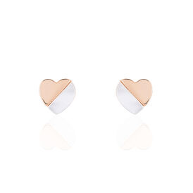 Damen Ohrstecker Silber 925 Rosé Vergoldet Herz - Ohrstecker Damen | OROVIVO