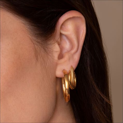 AMELIE Damen Creolen Gold 375 (9 Karat) B 3 mm - Creolen Damen | OROVIVO