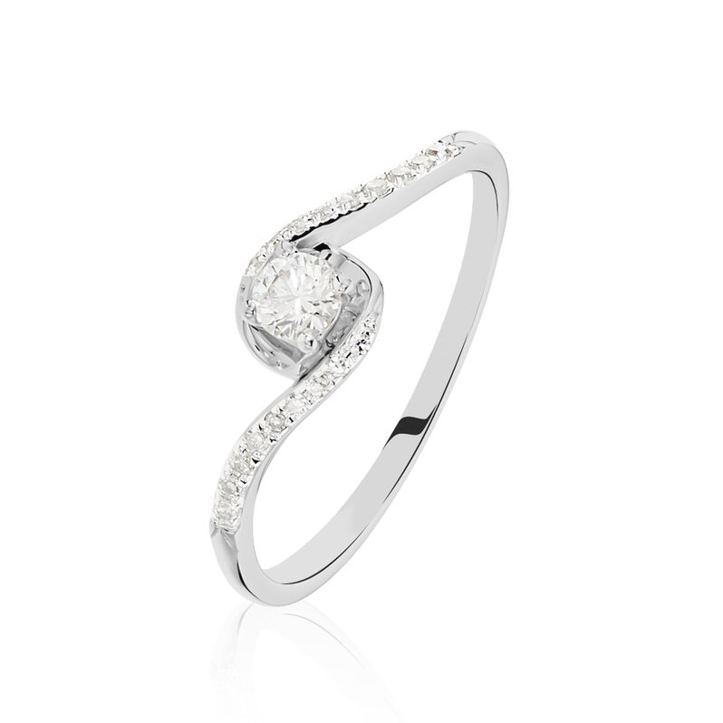 Anello Solitario Sophia Oro Bianco Diamante - Spannringe Damen | OROVIVO