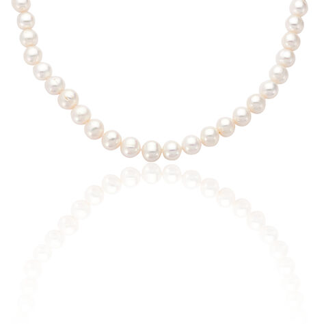 Damen Collier Silber 925 Zuchtperlen 9-10mm - Halsketten Damen | OROVIVO
