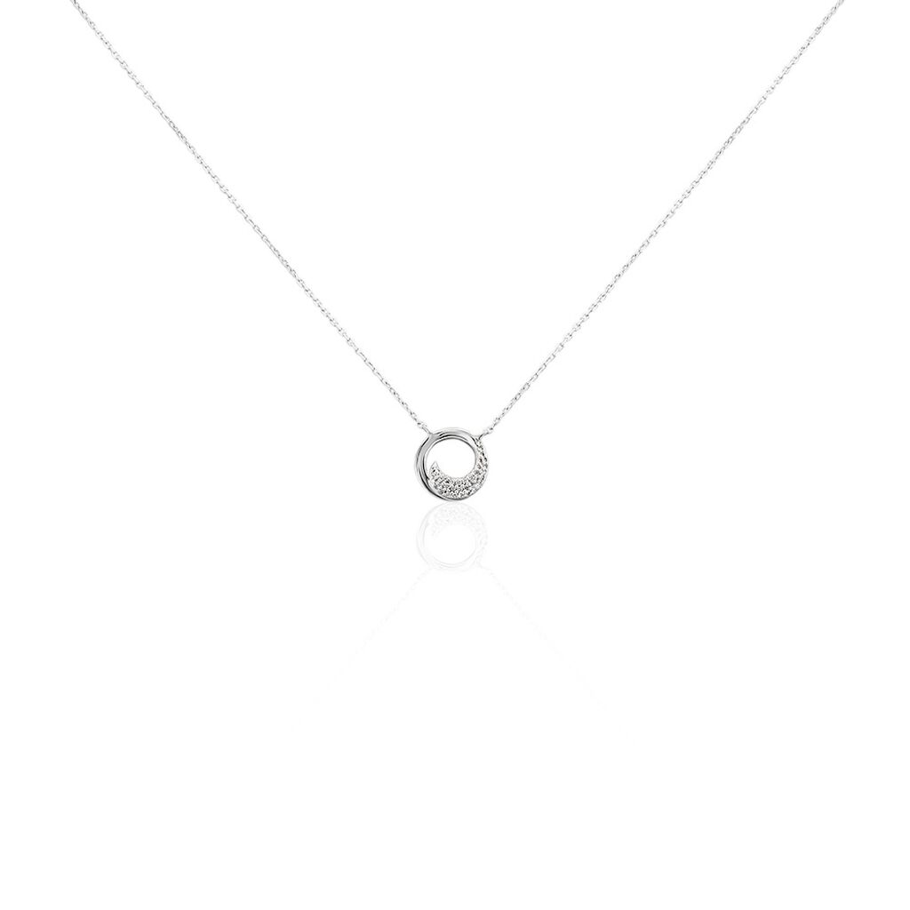 Damen Collier Weißgold 585 Diamant 0,06ct Kreis Sariah, Collier mit Stein