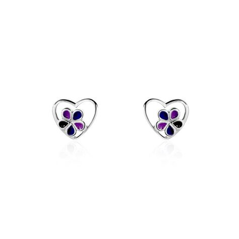 Kinder Ohrstecker Silber 925 Herz Blume - Ohrstecker Kinder | OROVIVO